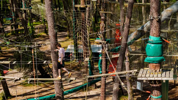 Parcours filets en pleine pinède
